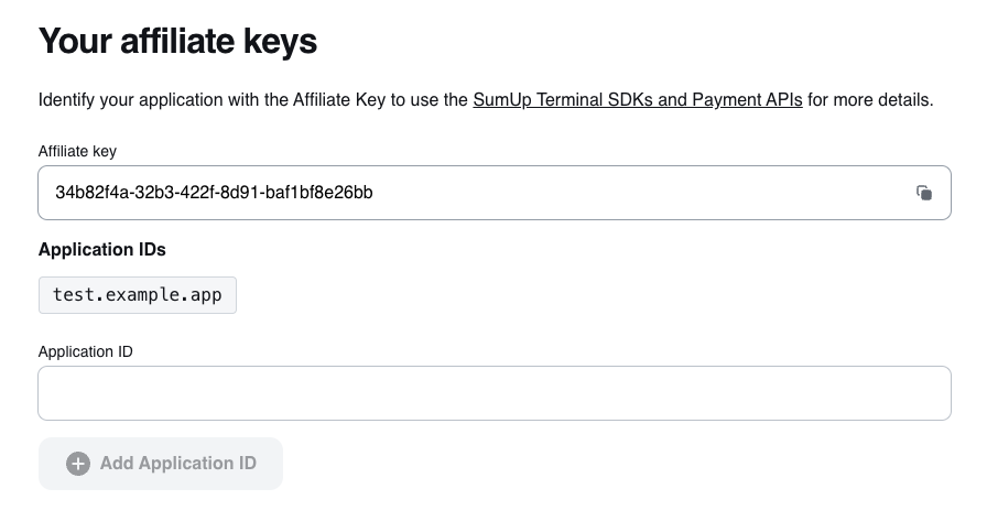 Affiliate Key section